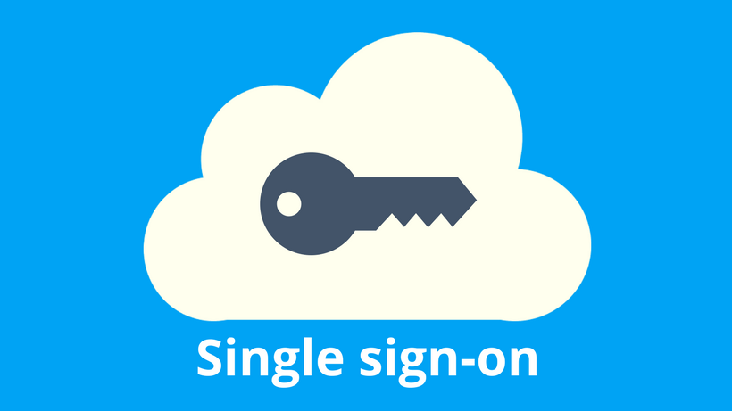 Graphic of single sign on key in cloud