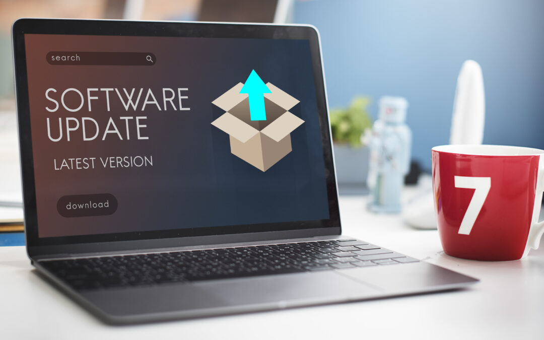 Photo of software update on laptop